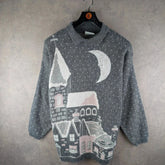 Nicolucchi Jumper Womens Large L Grey Knitted Pullover